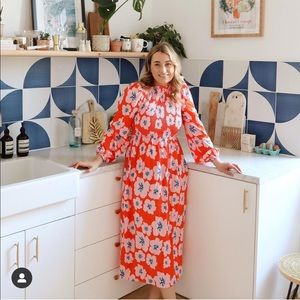 Never Fully Dressed Orange Swedish Flower Maxi